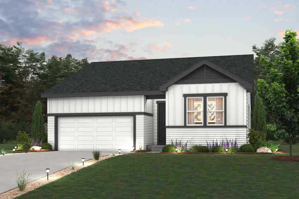 A house with a garage.