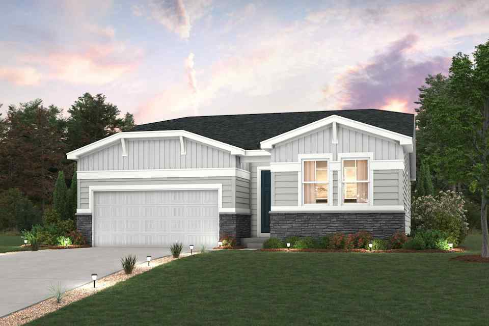 A house with a lawn and trees.