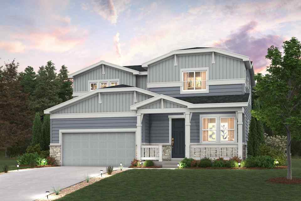 A house with a lawn and trees.