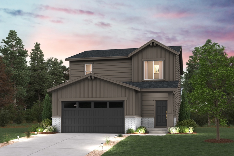 Leyalnd Floorplan home rendering Elevation C with landscaping