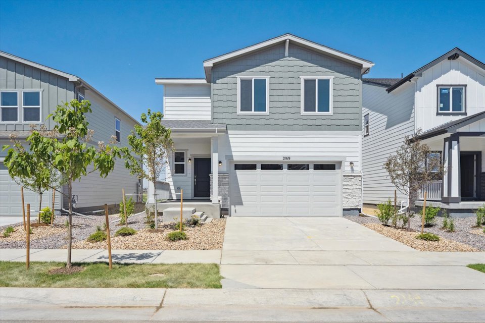 A house with a garage.