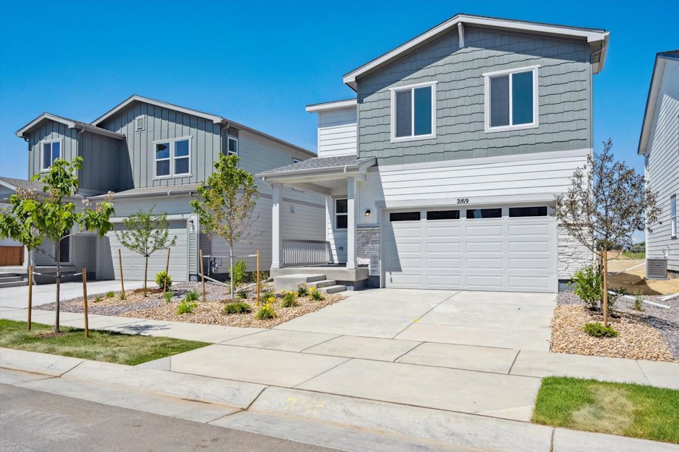 A house with a driveway.