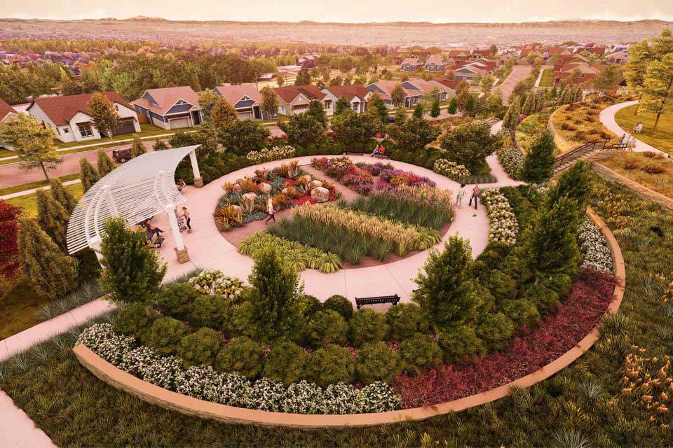 A large group of people in a park.