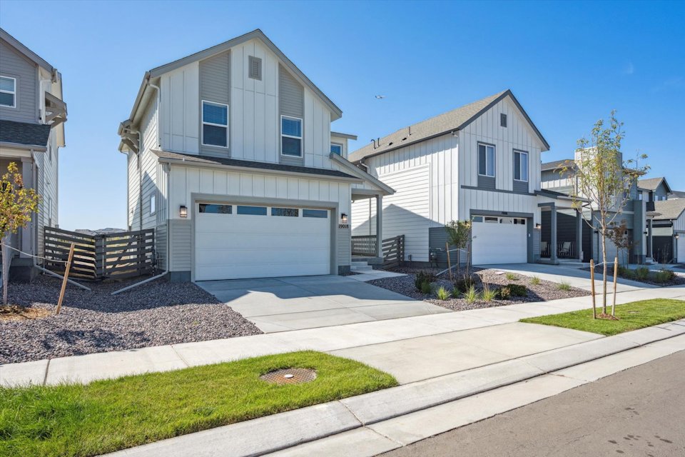 A house with a garage.