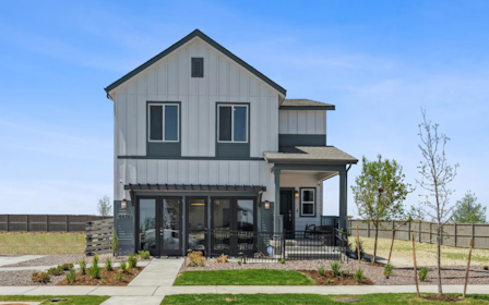 A house with a fence around it.