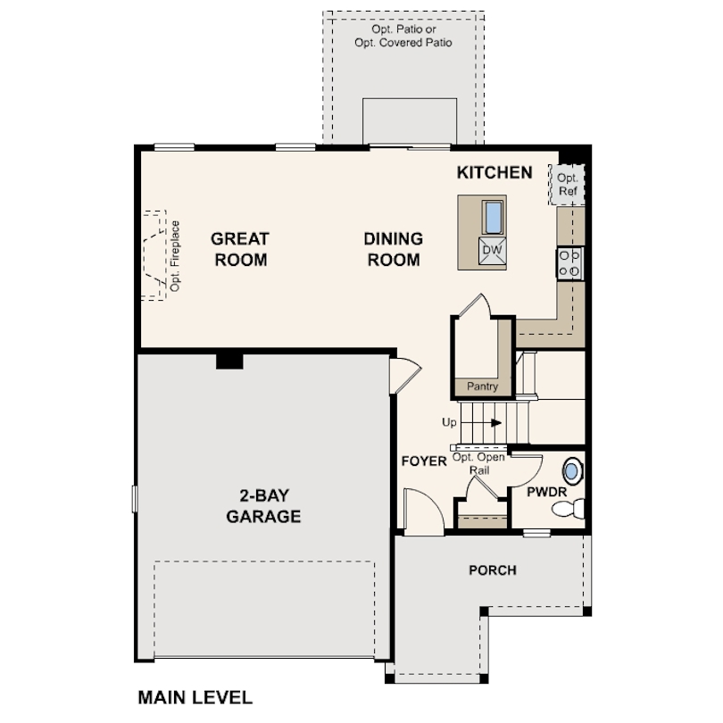 Diagram, engineering drawing. Jay Floorplan Main Level