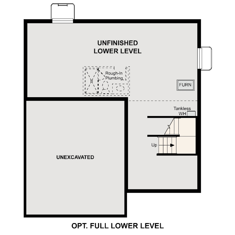 Diagram, engineering drawing. Lower Level Option