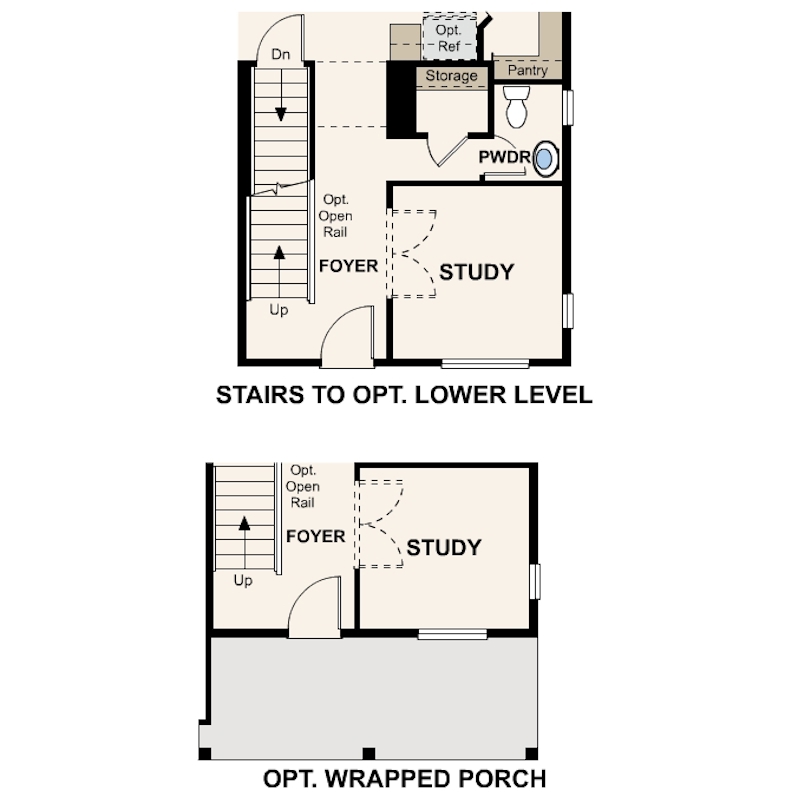 Diagram, engineering drawing. Ontario Main Level Options