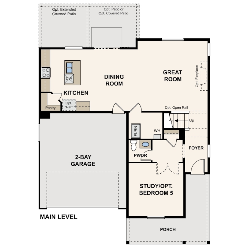 Diagram, engineering drawing. Powell Main Level