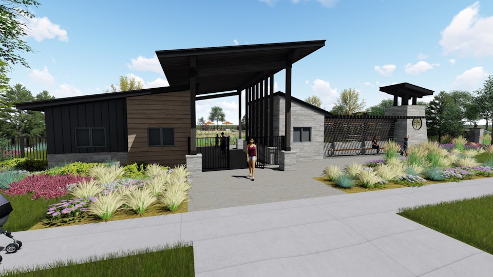 A person walking on a sidewalk.