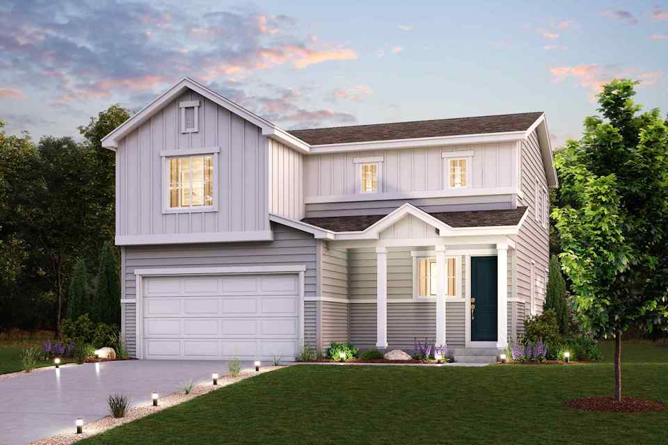 A house with a garage.