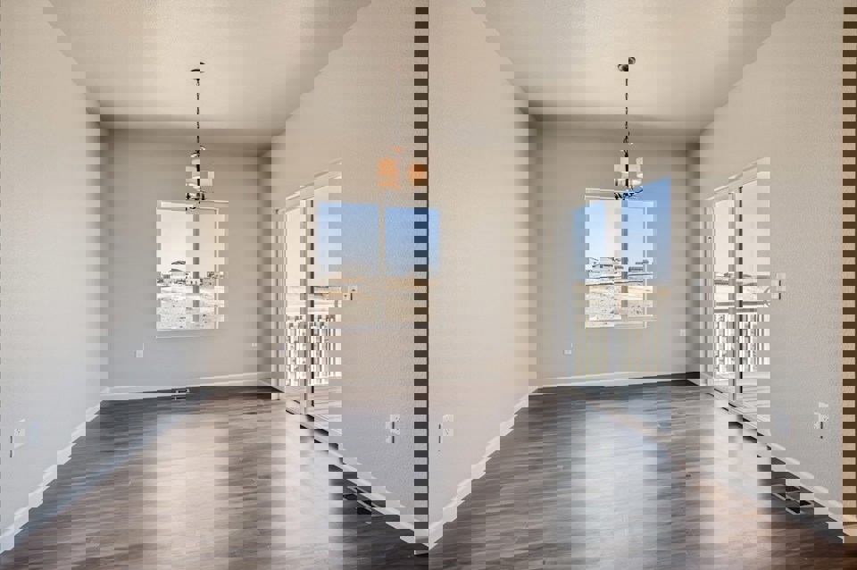 A room with a large window.