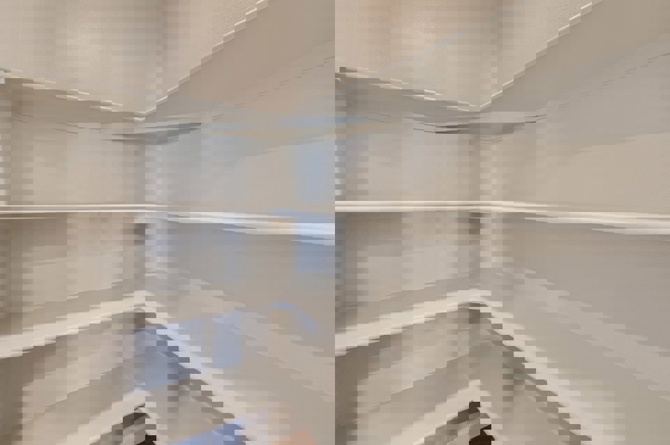 A white shelf with white shelves.