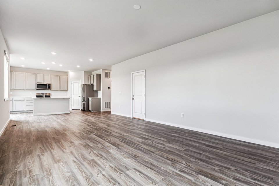 A large empty living room.