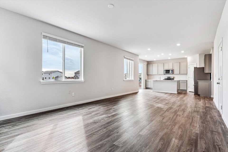A large empty living room.