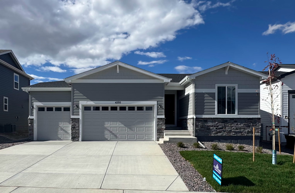 A building with a garage.