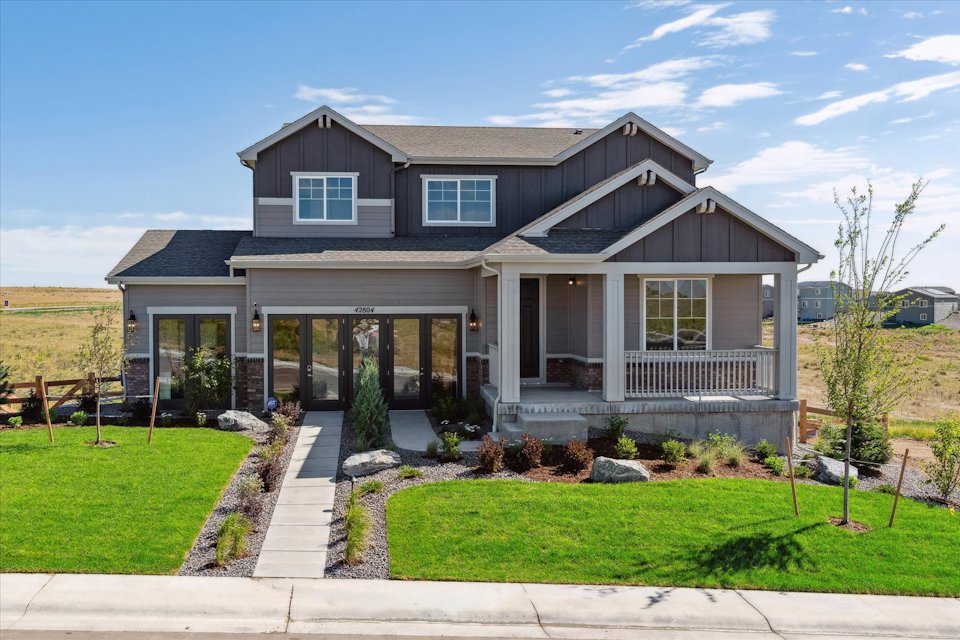A house with a front yard.