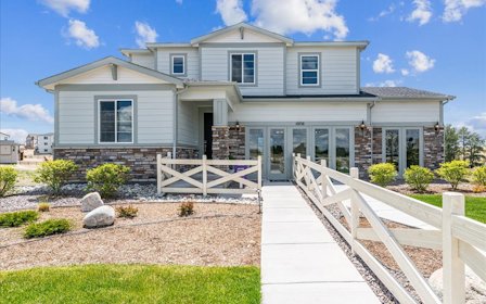 A house with a front yard.