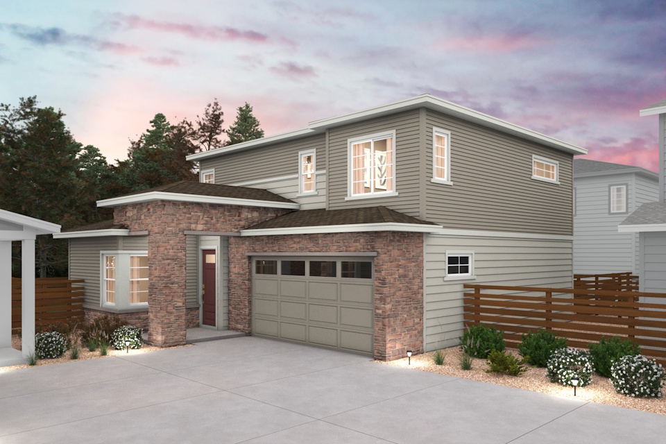 A house with a garage.