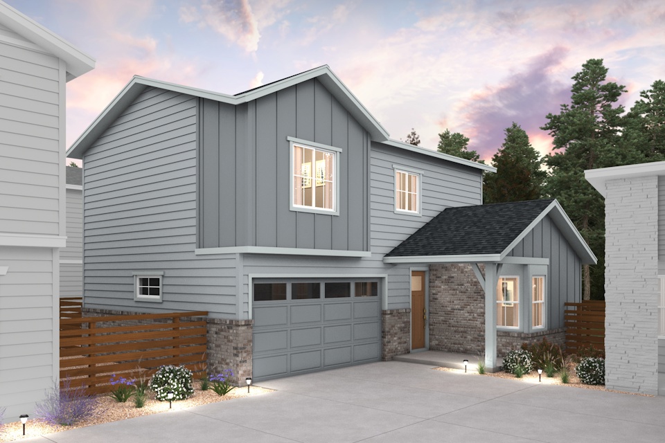 A house with a garage.