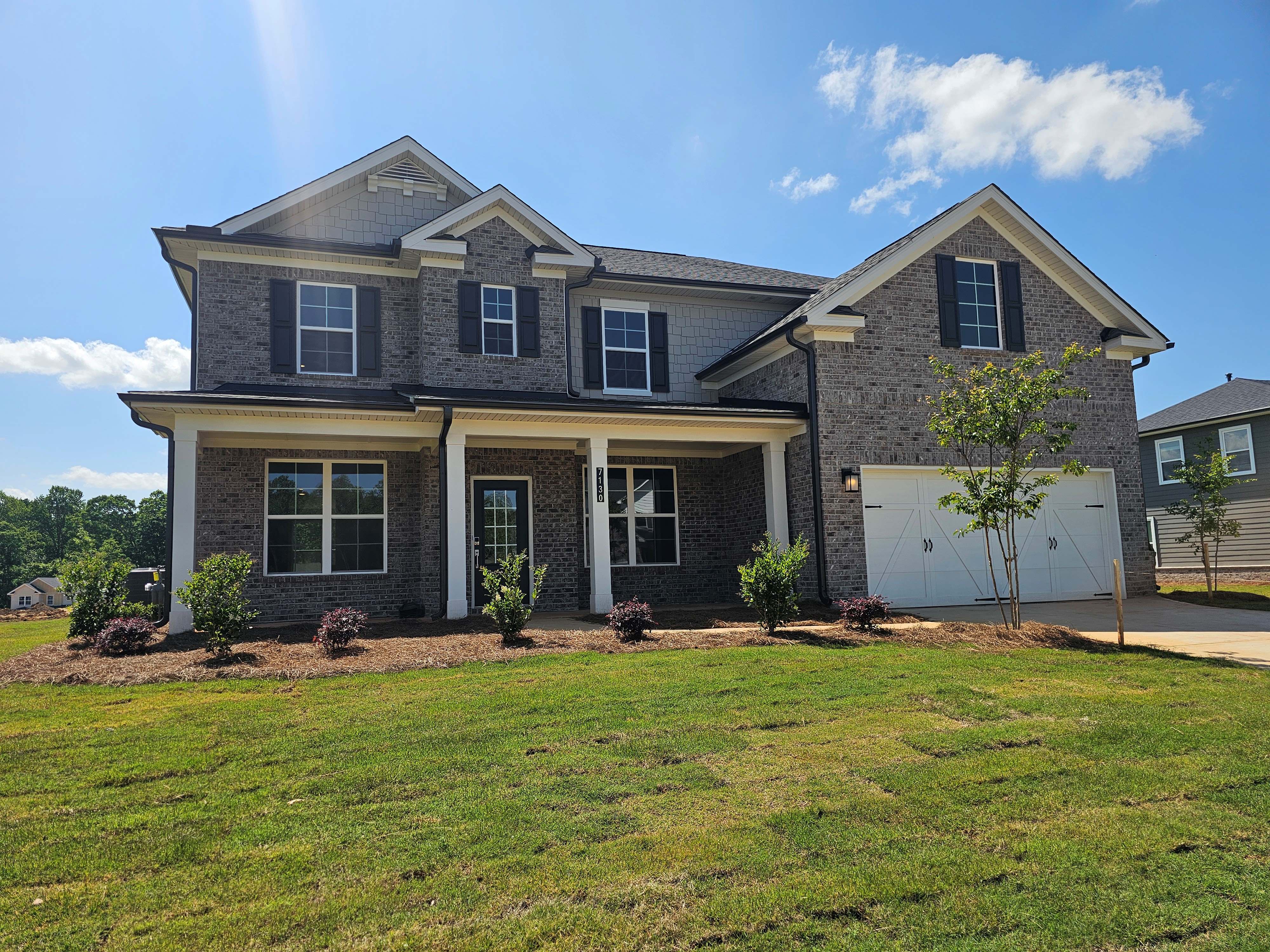 A large brick house.