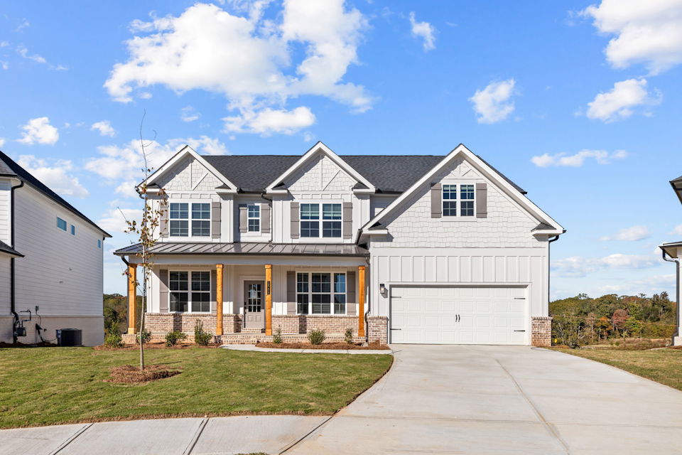 A house with a driveway.