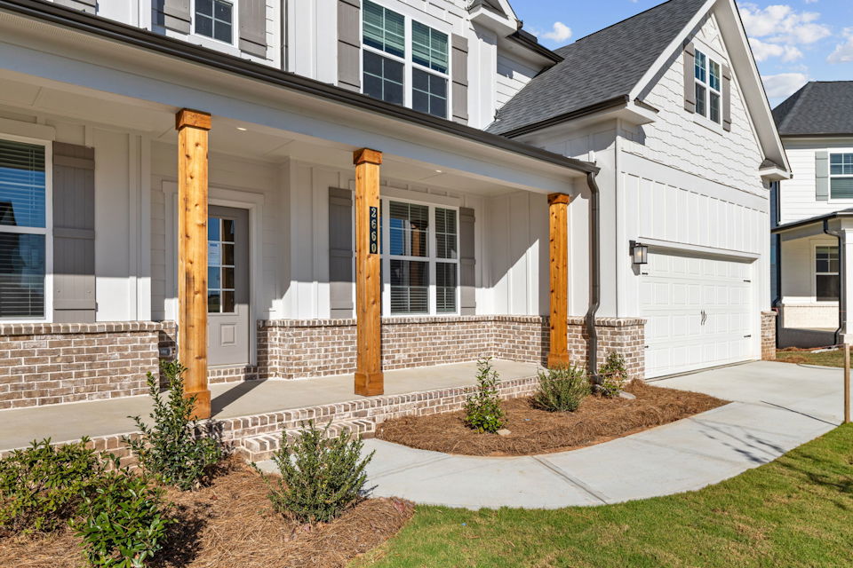 A house with a front yard.