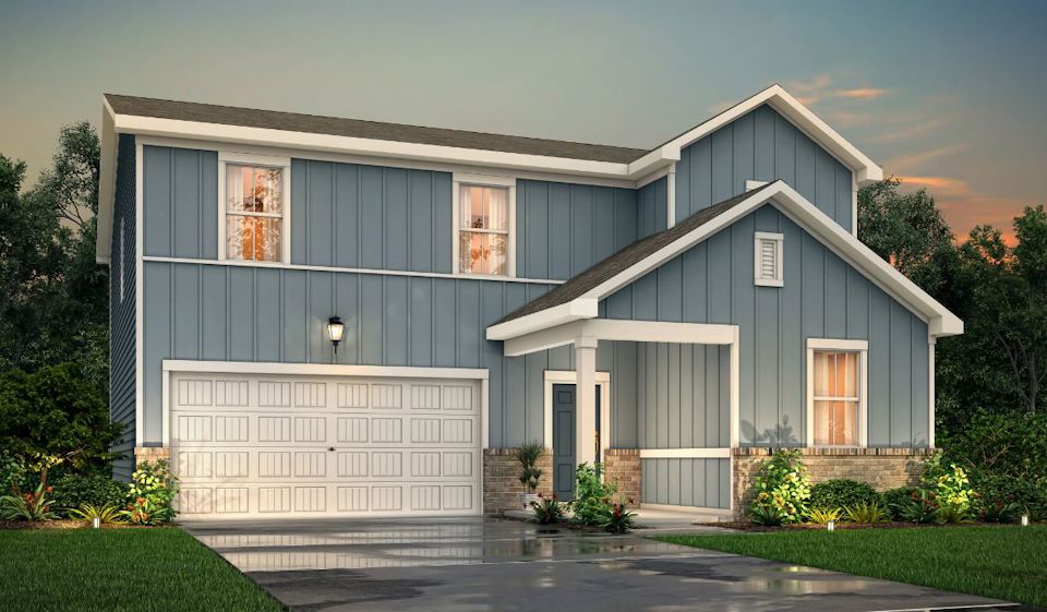 A house with a garage.