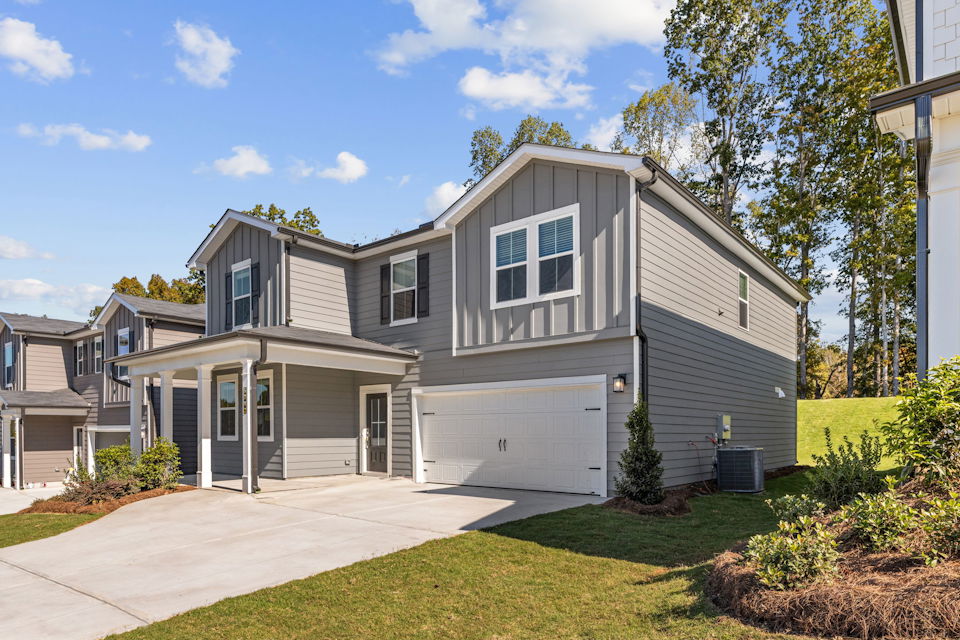 A house with a garage.