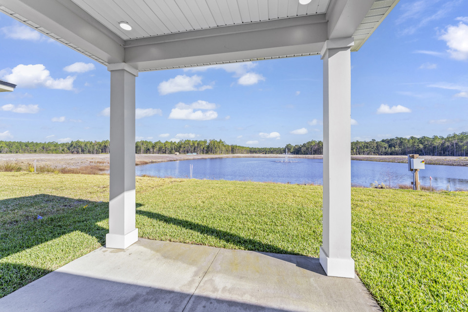 Lot 147 Covered Patio with View of Water at Camden Woods in Kingsland