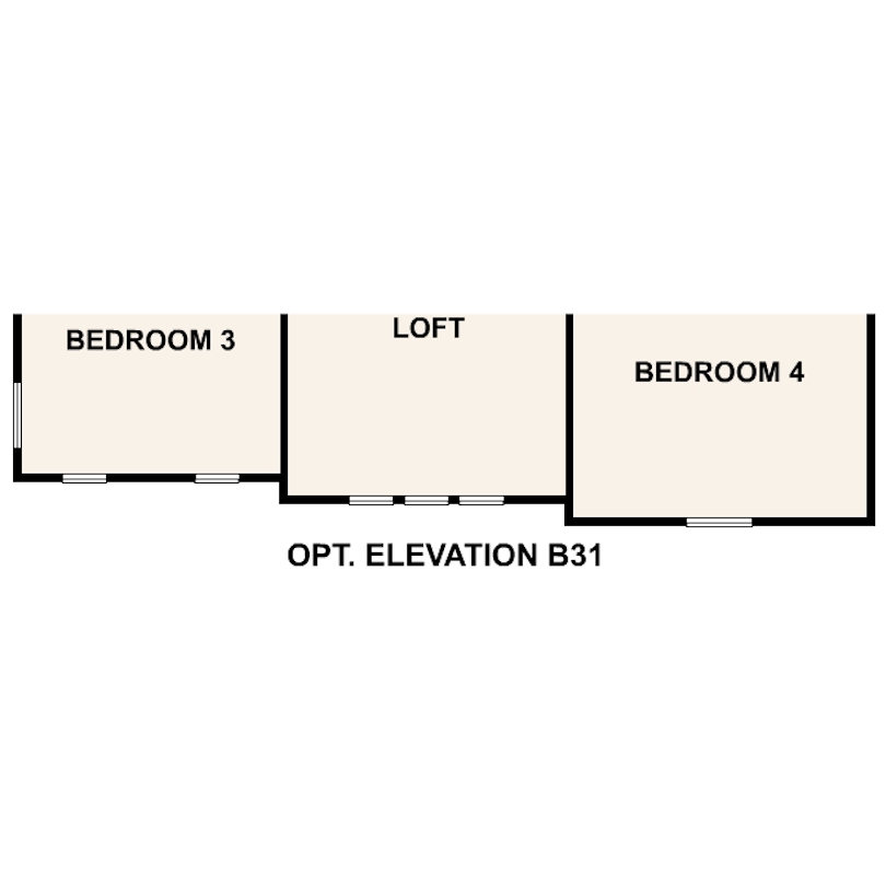 Second Floor Architecture Options of Dogwood Plan by Century Communities