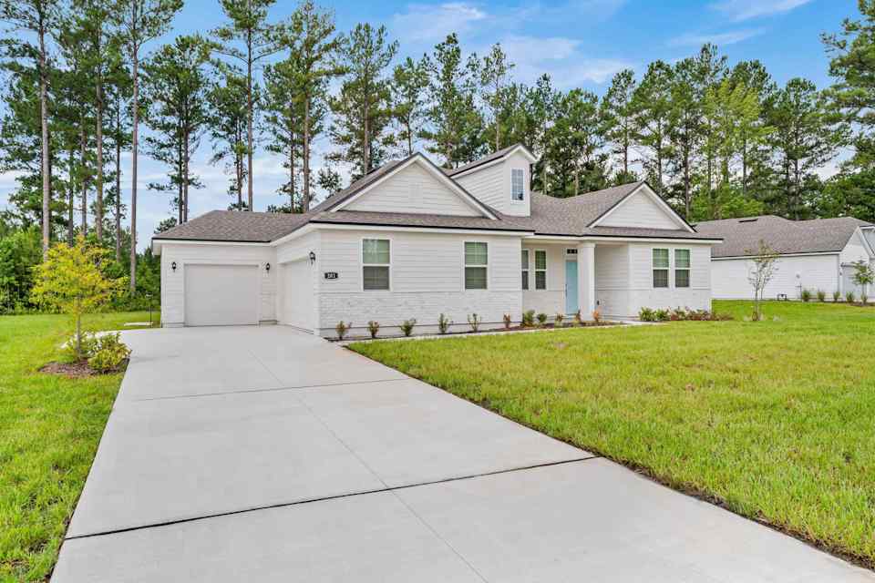 Dogwood Plan Lot 581 Front Exterior with 3rd Bay Garage at NorthShore in Kingsland