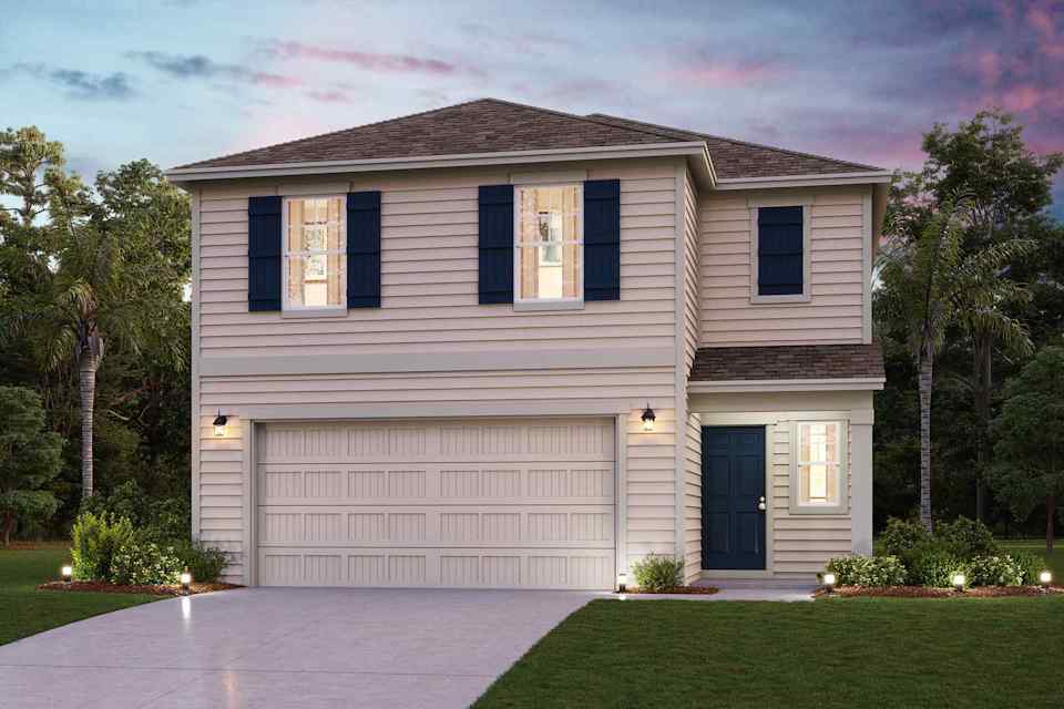 A house with a garage.