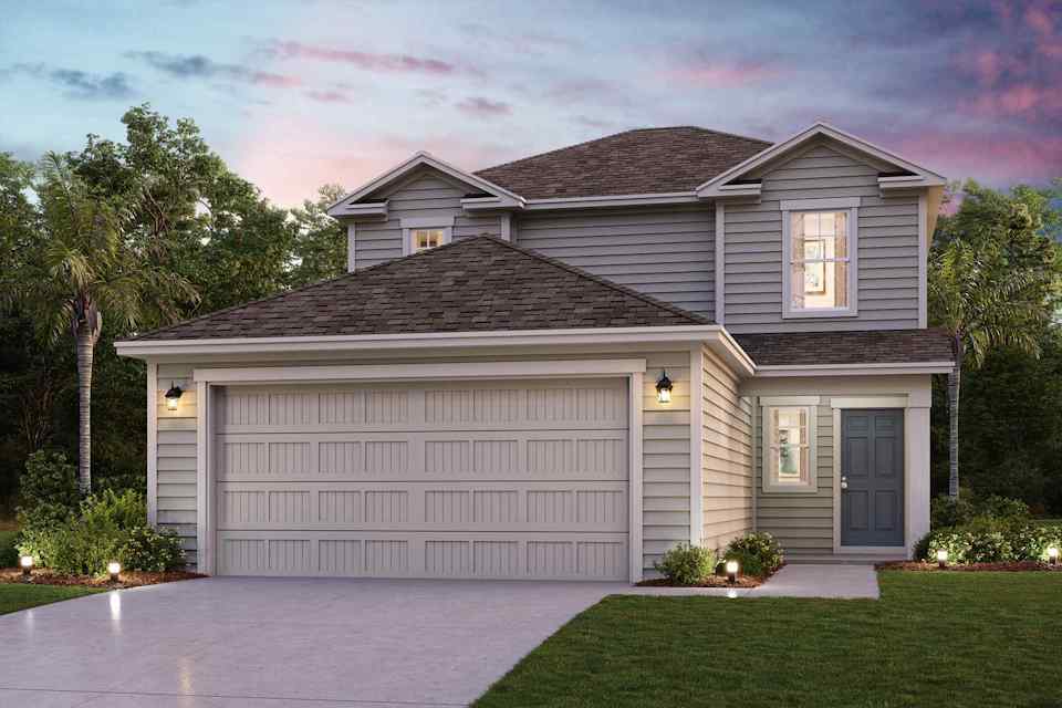 A house with a garage.