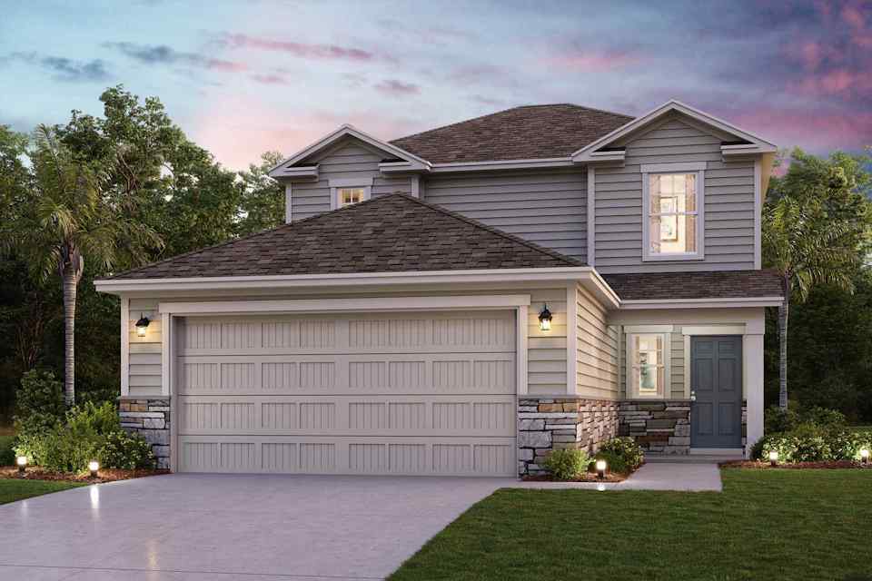 A house with a garage.