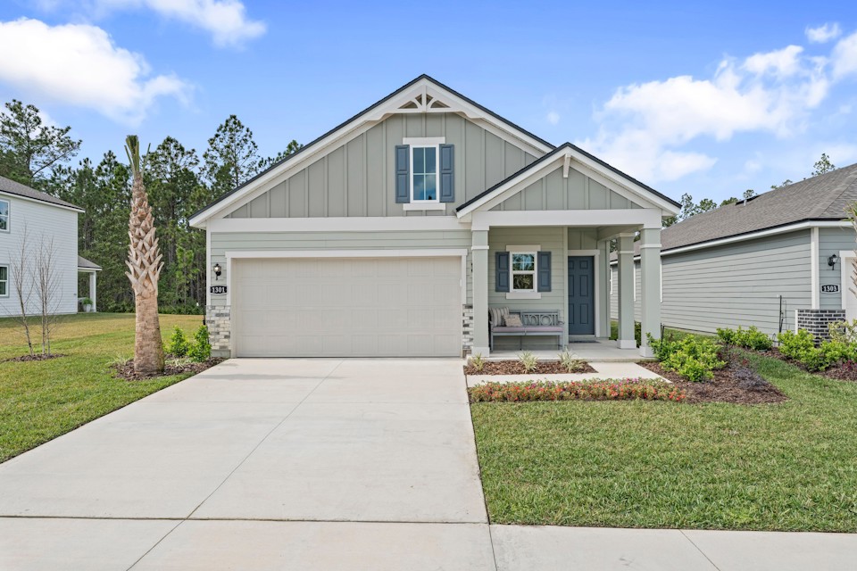 A house with a garage.