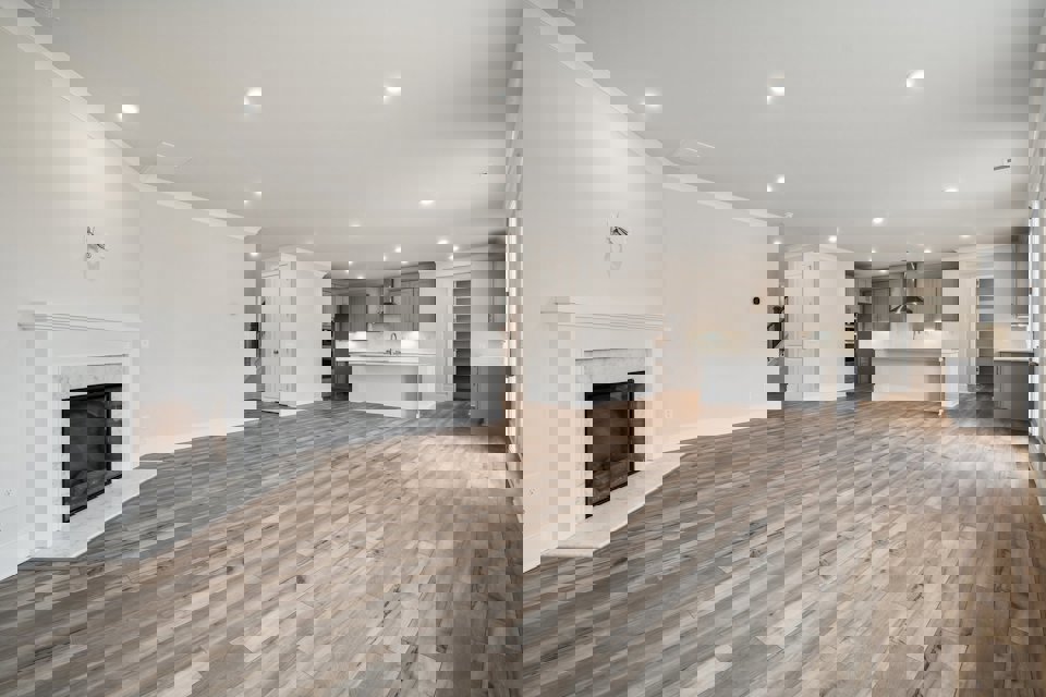 A large empty living room.