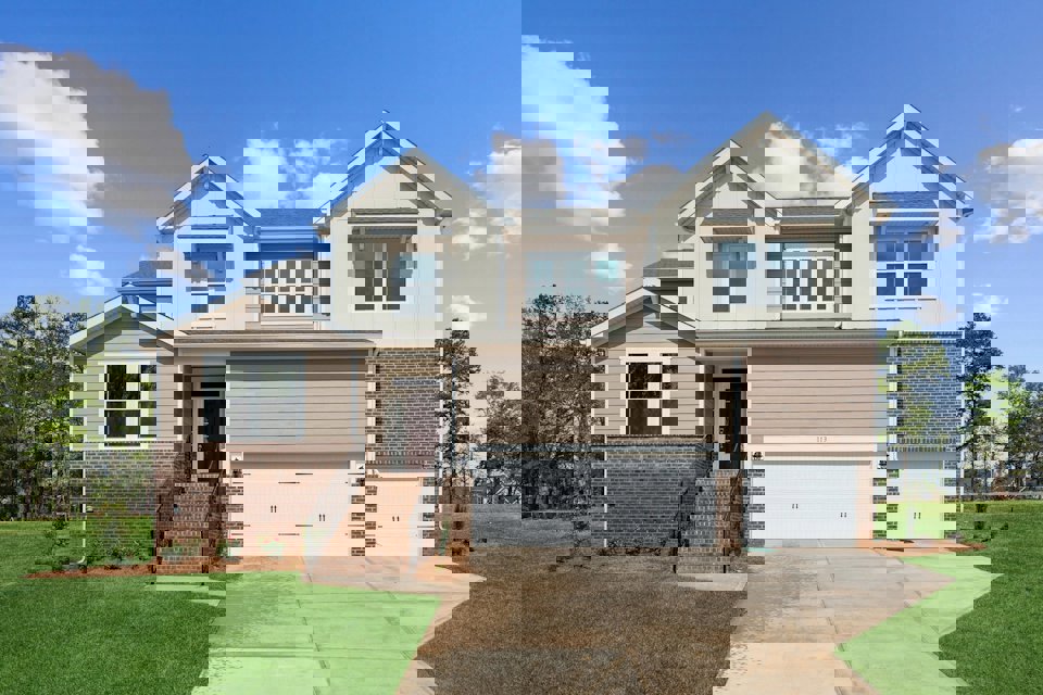 A house with a garage.