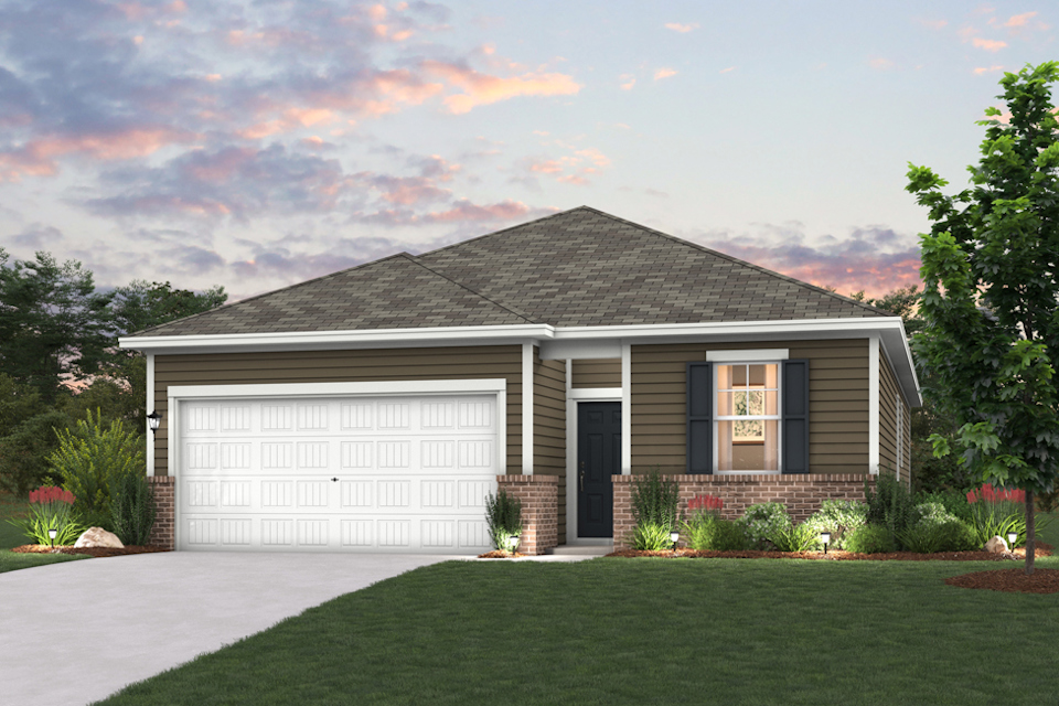 A house with a garage.