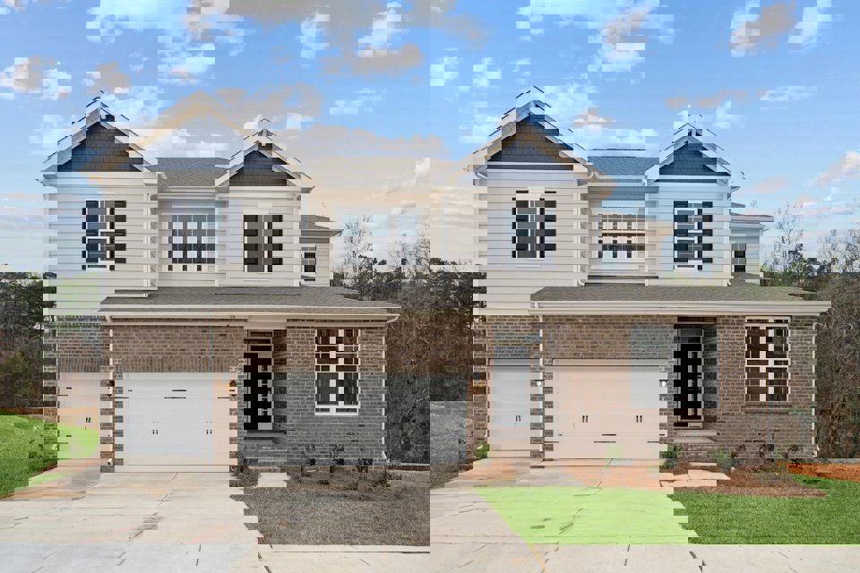 A house with a garage.