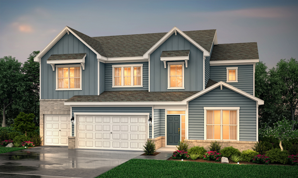 A house with a garage.