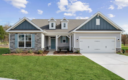 A house with a garage.