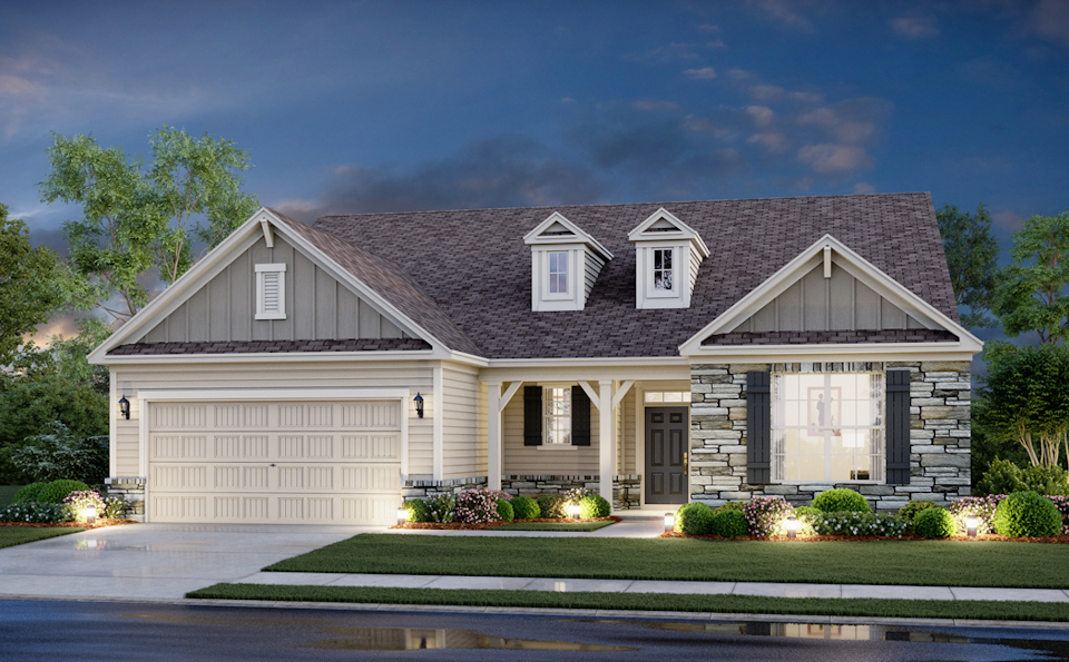 A house with a driveway.