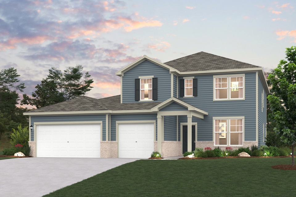 A house with a garage.