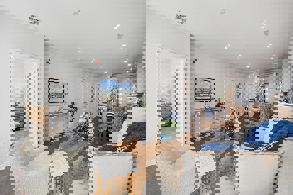 A living room with a tv and couches.