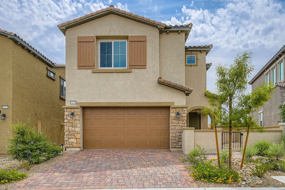 A house with a garage.
