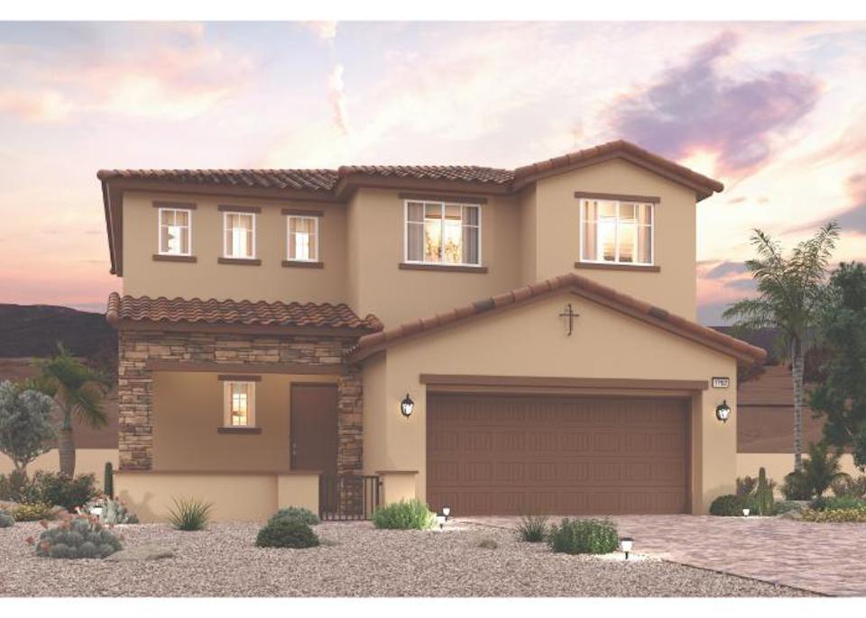 A house with a garage.