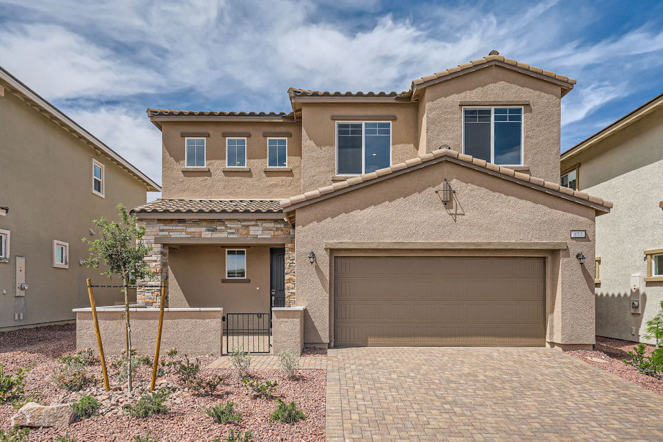 A house with a garage.