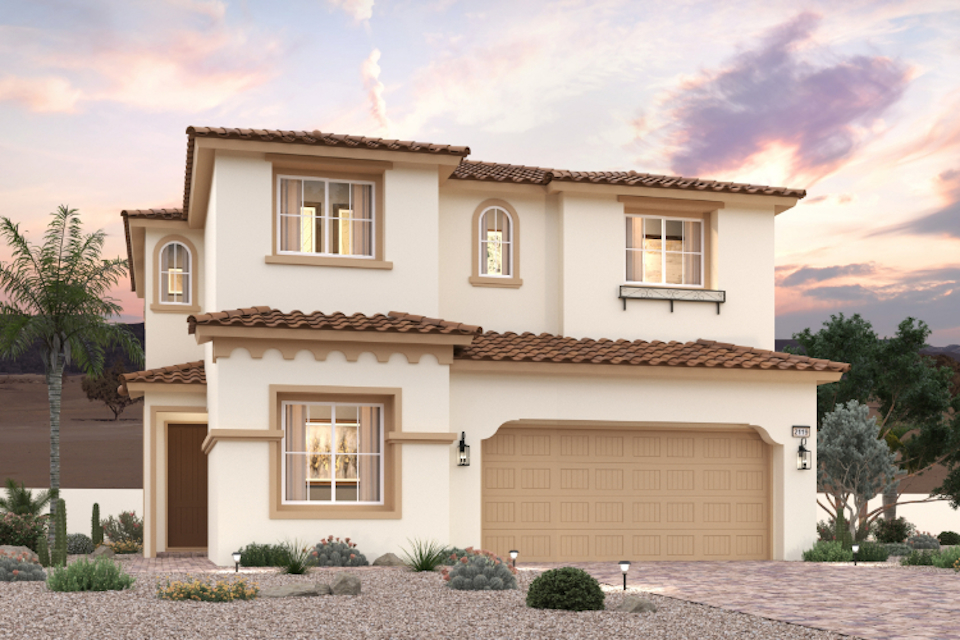 A house with a garage.