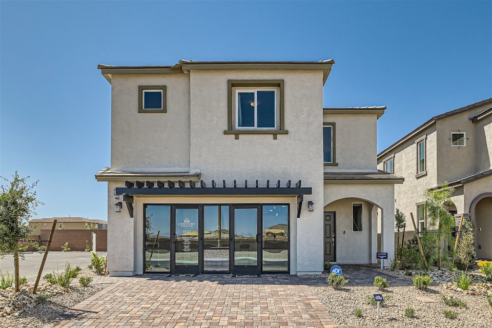 A building with a glass front.